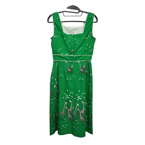 Vintage 1970s Jenny Giraffe Novelty Print Fit & Flare Midi Dress - Picture 7 of 13
